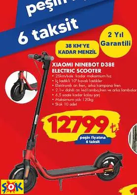 XIAOMI NINEBOT D38E ELECTRIC SCOOTER/XİAOMİ ELEKTRİKLİ SCOOTER